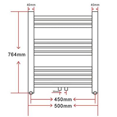 Radiator/handdoekenrek curve 500x764 mm