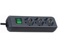 Brennenstuhl 1152300400 Stekkerdoos Zwart Randaarde stekker 1 stuk(s) - thumbnail