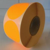 Etiket 50 mm rond fluor oranje 1000 rol - thumbnail