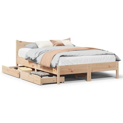 Bedframe met lades massief grenenhout 120x200 cm