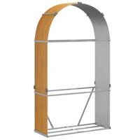 VidaXL Haardhoutopslag 120x45x210 cm gegalvaniseerd staal houtlook - thumbnail