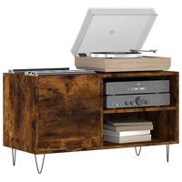 Platenkast 85x38x48 cm bewerkt hout gerookt eikenkleurig - thumbnail