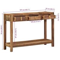 Wandtafel Bruin 107 x 33 x 76 cm Massief gerecycled hout - thumbnail