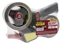 Verpakkingstape dispenser Scotch met 2 rollen Secure seal tape 50mmx66m bruin - thumbnail