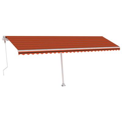 Luifel automatisch met LED windsensor 600x300 cm oranje bruin