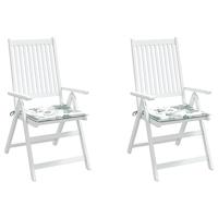 VidaXL Stoelkussens 2 st bladpatroon 50x50x3 cm stof - thumbnail