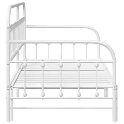 Bedframe voor een daybed met hoofdeinde Wit 100 x 200 cm Staal