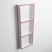 MONDIAZ EASY Nis 89,5x29,5cm in solid surface kleur Fire | Talc. 3 vakken geschikt voor in- of opbouw - thumbnail