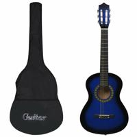 VidaXL Gitaar klassiek beginner kinderen met tas 1/2 34" blauw - thumbnail