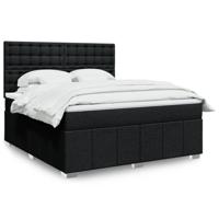 Boxspring met matras stof zwart 180x200 cm - thumbnail