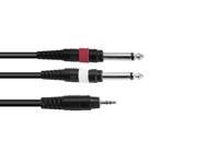 OMNITRONIC Adapter Cable 3.5 Jack/2xJack 1.5m bk - thumbnail