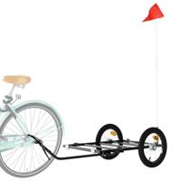 VidaXL Fietstrailer 126x63x34 cm ijzer zwart - thumbnail