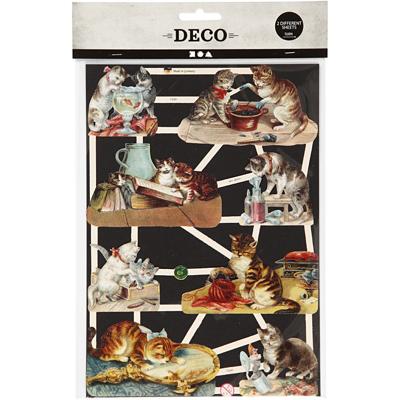 Creativ Company Vintage plaatjes, katten, vel 16,5x23,5 cm, 2 vel/ 1 doos