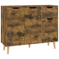 Dressoir 90x30x72 cm bewerkt hout gerookt eikenkleurig - thumbnail