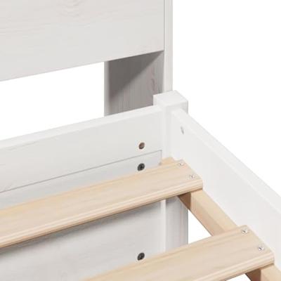 Bed met boekenkast zonder matras grenenhout wit 90x200 cm