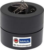 MAUL papercliphouder magnetisch Ø7.3x6cm incl. paperclips zwart - thumbnail