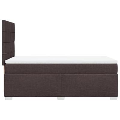 Boxspring met matras stof donkerbruin 80x200 cm