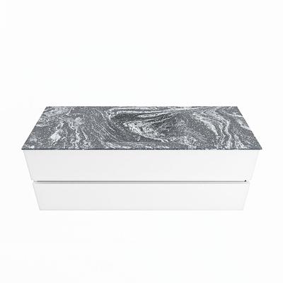 MONDIAZ VICA-DLUX 130cm badmeubel onderkast Talc 2 lades. Inbouw wastafel CLOUD midden 1 kraangat, kleur Lava. MONDIAZ VICA-DLUX 130cm badmeubel onderkast Talc 2 lades. Inbouw wastafel CLOUD midden 1 kraangat, kleur Lava.