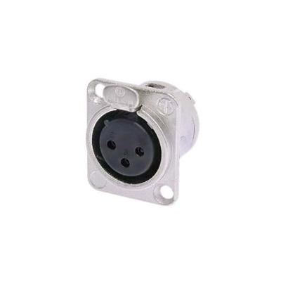 Neutrik NC3F-DL-1 XLR-connector Flensbus, contacten recht Aantal polen: 3 Zilver 1 stuk(s)