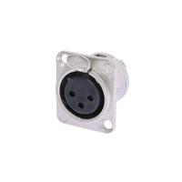 Neutrik NC3F-DL-1 XLR-connector Flensbus, contacten recht Aantal polen: 3 Zilver 1 stuk(s) - thumbnail