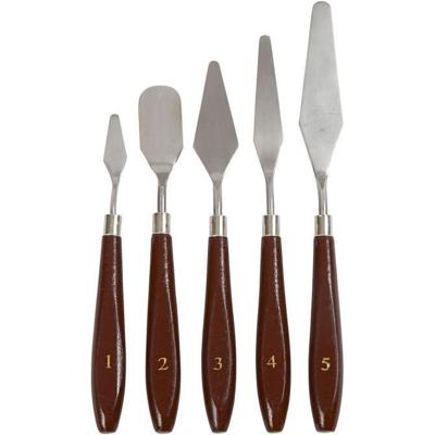 Creativ Company Paletmessen set, l: 17-23 cm, b: 1,5-2,5 cm, 5 stuk/ 1 doos
