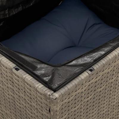 6-delige Loungeset met kussens poly rattan grijs