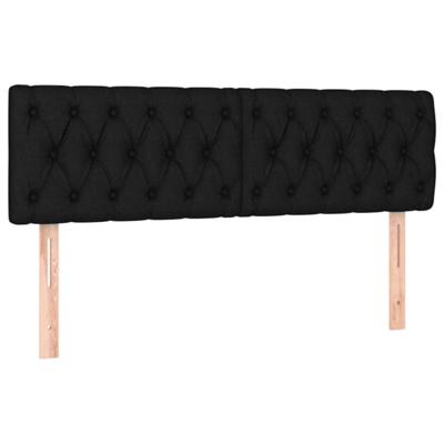 Hoofdborden 2 st 72x7x78/88 cm stof zwart