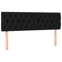 Hoofdborden 2 st 72x7x78/88 cm stof zwart - thumbnail