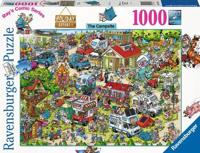Ravensburger ray's comic series - holiday resort 1: the campsite - legpuzzel 1000 stukjes - thumbnail