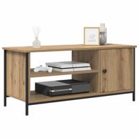 TV-kast artisanaal eikenkleurig 100 x 40 x 45 cm Bewerkt hout - thumbnail