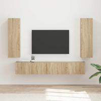 Tv-meubelset Wandgemonteerd 3 pcs Sonoma Eiken Bewerkt hout - thumbnail