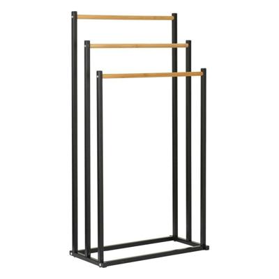 Bathroom Solutions Handdoekrek 45x23x85 cm Metaal/Bamboe/Zwart Bathroom Solutions Handdoekrek 45x23x85 cm Metaal/Bamboe/Zwart