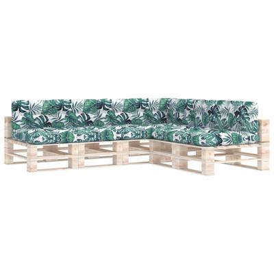 VidaXL Bankkussens pallet 7 st bladpatroon VidaXL Bankkussens pallet 7 st bladpatroon