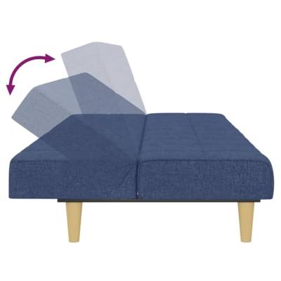 Slaapbank 2-zits stof blauw