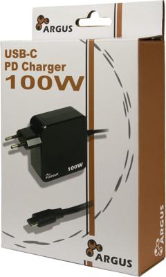Inter-Tech PD-2100 USB-oplader 100 W Zwart Binnen