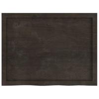 Tafelblad 80x60x4 cm behandeld massief eikenhout donkergrijs - thumbnail