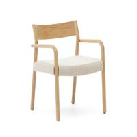 Kave Home Eetkamerstoel 'Falconera' Eikenhout en chenille, kleur Naturel - thumbnail