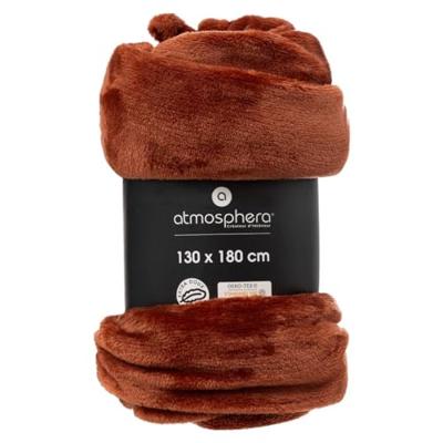 Atmosphera Plaid - terracotta - polyester - 130 x 180 cm Atmosphera Plaid - terracotta - polyester - 130 x 180 cm
