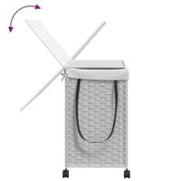 Wasmand op wielen 60x35x60,5 cm rattan wit - thumbnail