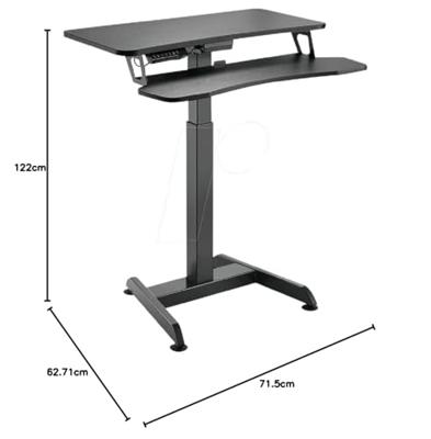 LogiLink EO0014 Statafel Kleur tafelblad: Zwart Elektrisch in hoogte verstelbaar, Ergonomisch, Toetsenbordplateau (uittrekbaar) Hoogte (max.): 1220 mm - thumbnail