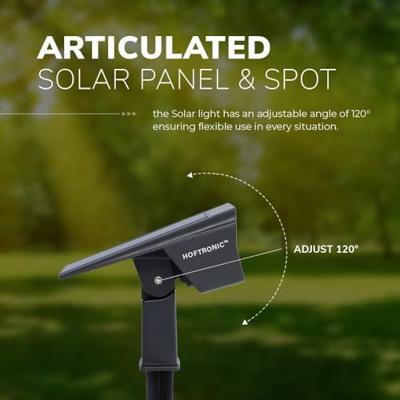 Set van 4 Odessa solar prikspots - Incl. Schemerschakelaar - 6000K daglicht wit - 2 lichtstanden - 300 lumen - 6-12 uur brandtijd - Kantelbaar - IP65 waterdicht - thumbnail