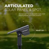 Set van 6 Odessa solar prikspots - Incl. Schemerschakelaar - 3000K warm wit - 2 lichtstanden - 300 lumen - 6-12 uur brandtijd - Kantelbaar - IP65 waterdicht - thumbnail