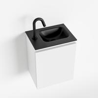 MONDIAZ OLAN 40cm toiletmeubel talc. LEX wastafel urban rechts 1 kraangat - thumbnail