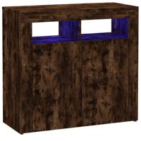 Dressoir met LED-verlichting 80x35x75 cm gerookt eikenkleurig - thumbnail