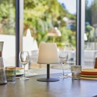 LUMISKY Cordless Standy Mini Rock LED tafellamp - H 25 cm - Grijs en wit - thumbnail