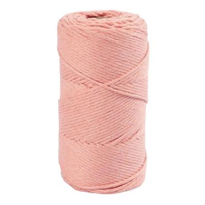 Creativ Company Macramé koord, l: 198 m, d 2 mm, roze, 330 gr/ 1 rol