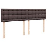 Boxspring met matras stof donkerbruin 200x200 cm - thumbnail