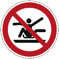 Armen en benen binnen de slee houden verbods- Ø 100 mm - Kunststof bord - thumbnail
