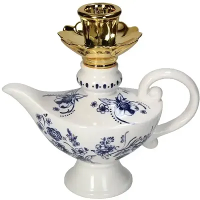 Kersten kandelaar porselein dutch delight theepot 17x9x16cm blauw
