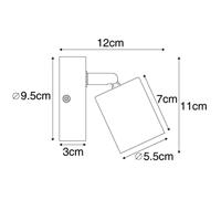 QAZQA Industriële spot zwart met hout kantelbaar - Jeana - thumbnail